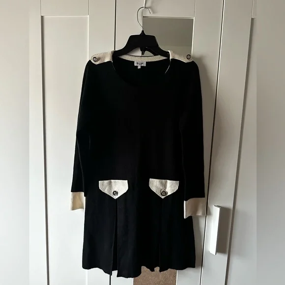 Vintage Moschino Jeans Sweater Knit Black Dress L (fits S/M) - Picture 1 of 13